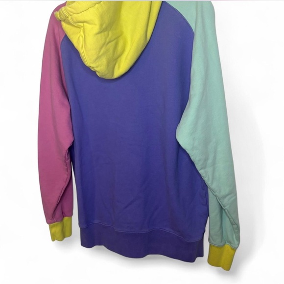 Teddy Fresh Colorblock Hoodie Sweatshirt Large Purple Pink Mint Yellow - Picture 8 of 8